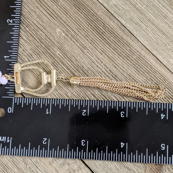 🌟 3/$15 🌟 Long Gold Tone Multi Strand Beaded Fashion Necklace w/ Tassel - Picture 8 of 8